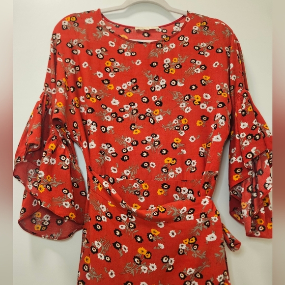 Maje Rahimi Floral Printed Ruffle Dress - Picture 6 of 9